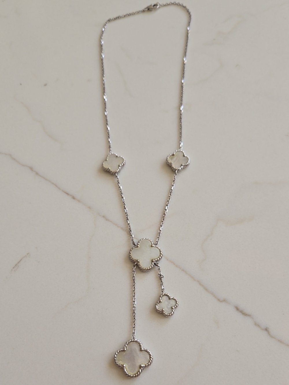 Source Unknown14k Gold And Mother Of Pearl Clover Necklace